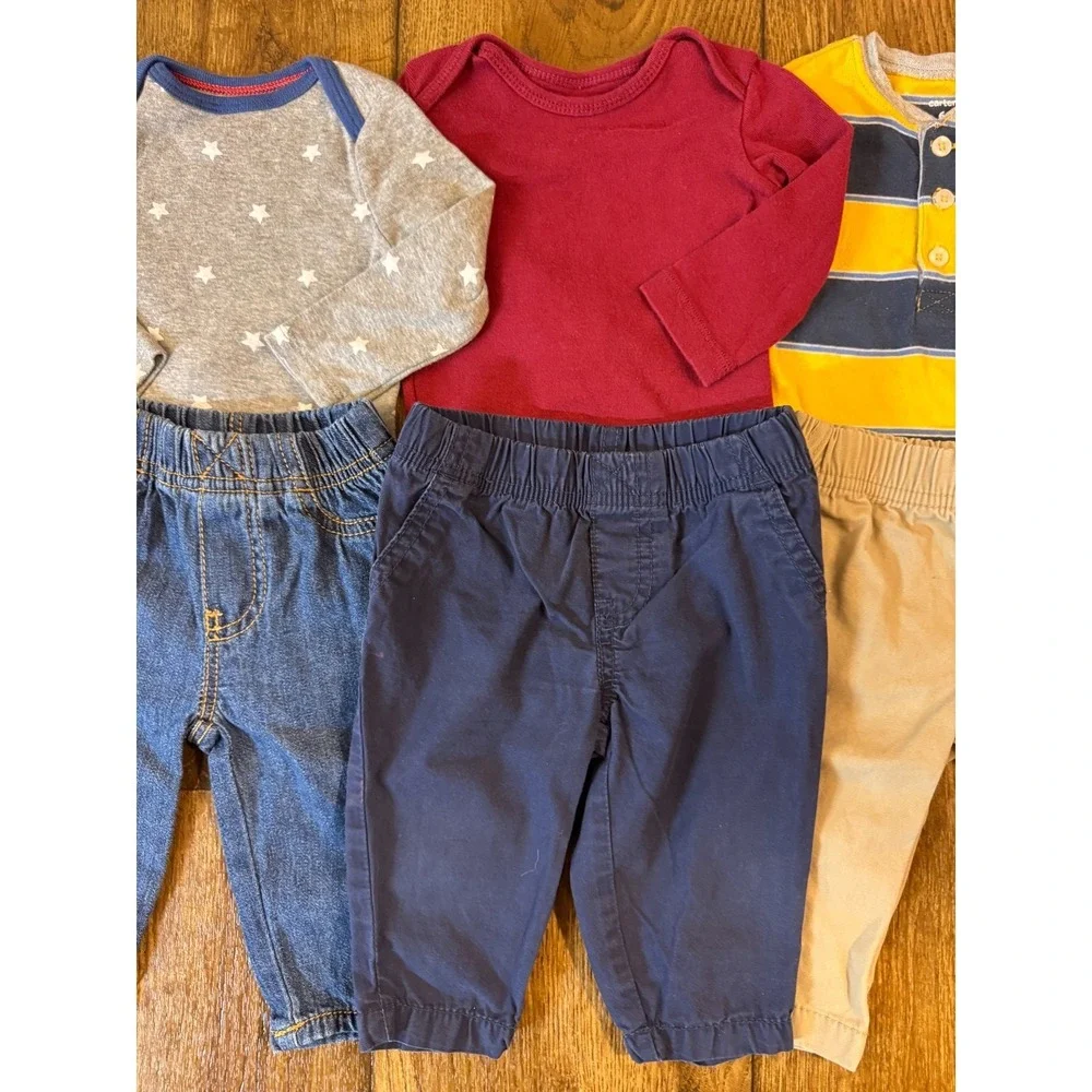 Carters Baby Boy 6 Months Clothes Outfits Jeans Khaki Pants Shirts Bodysuits Lot